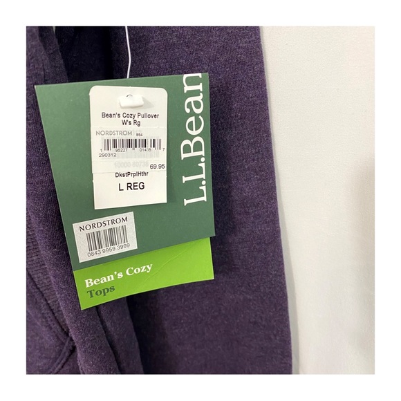 NWT L.L. Bean Cozy Cowl Neck Pullover Sweater in Purple Heather - Picture 8 of 10